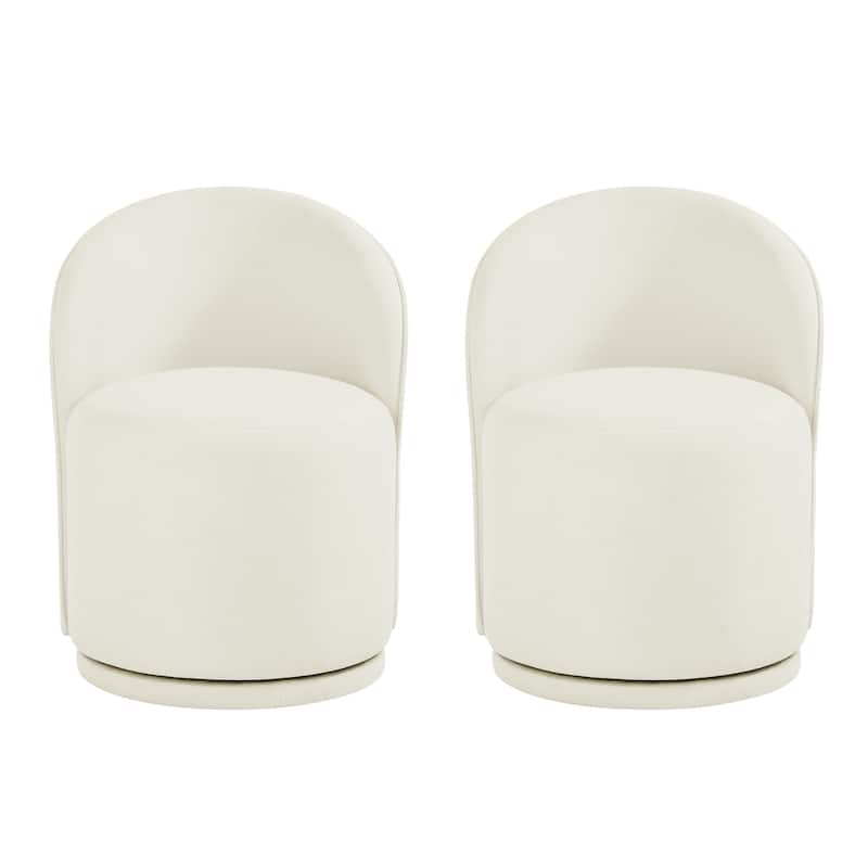 Modern Armless 360-Degree Swivel Dining Chair Barrel Chair