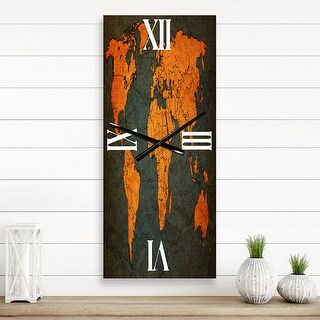 Designart 'Ancient Map of The World Africa' Vintage Wall Clock Decor ...