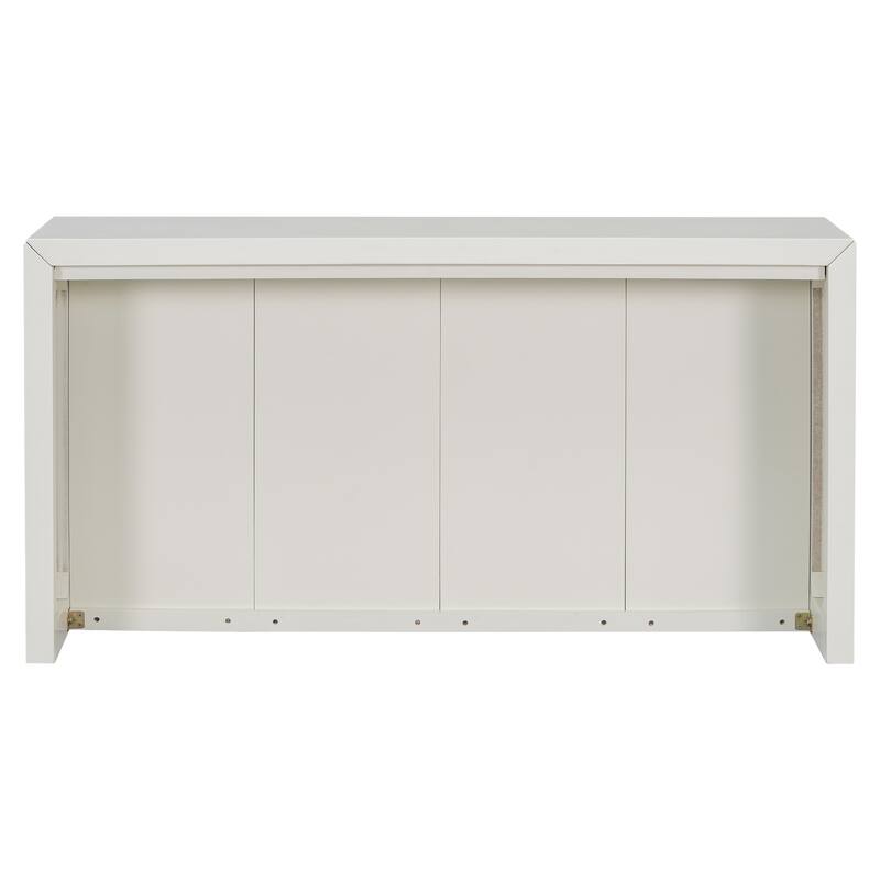 Modern Simple Entryway Table Wavy Design Entryway Table with Acacia Wood Veneer, for Study, Entryway, Hallway, Living Room