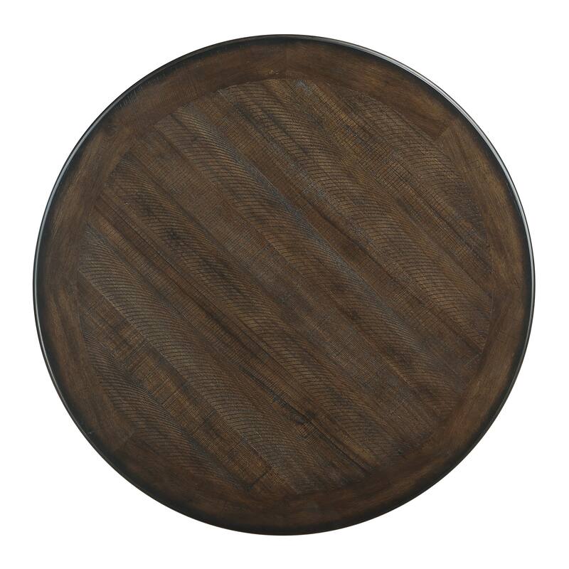 Brown and Antique White Finish 1pc Counter Height Table with 2x Display Shelves Transitional