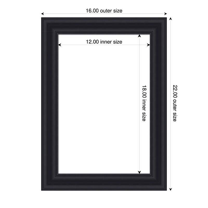 Dalat Framed Dry Erase Magnetic Board - 16 x 22 in - Dalat Black