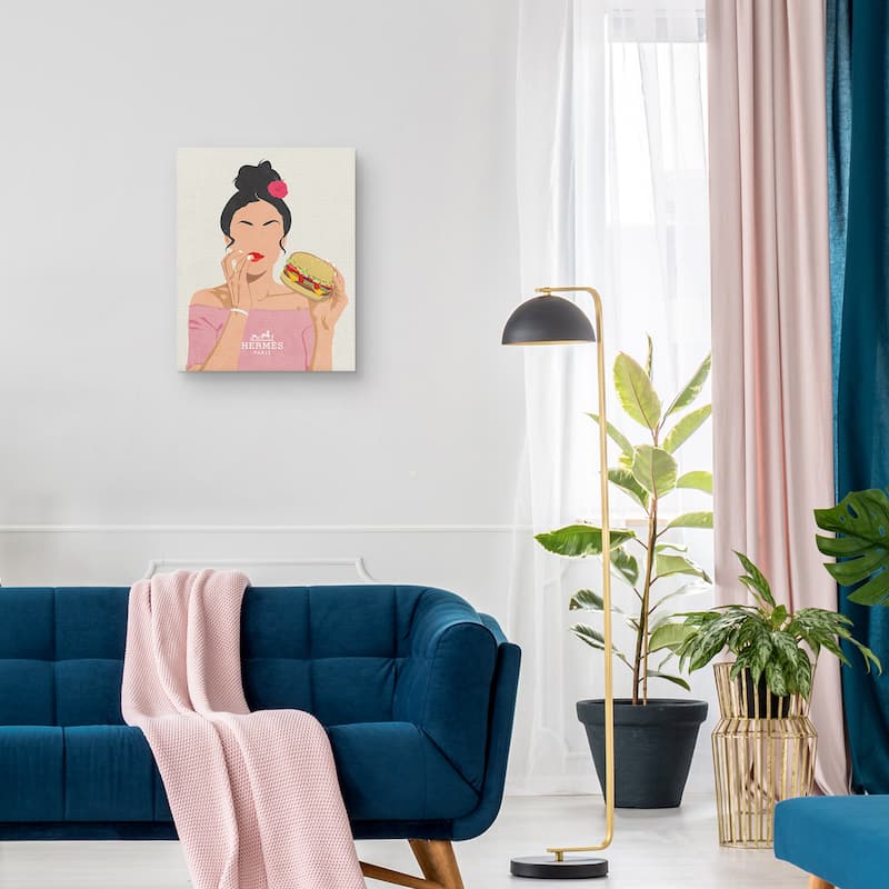 Burger Gal Canvas Art Print