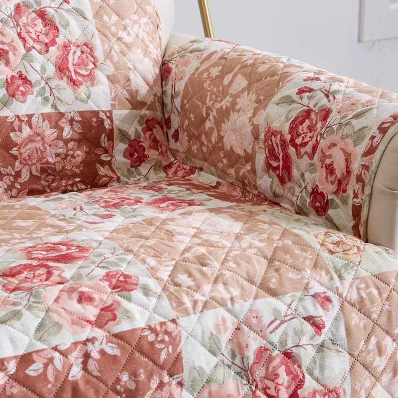 Linery & Co. Floral Patchwork Reversible Pet Furniture Protector