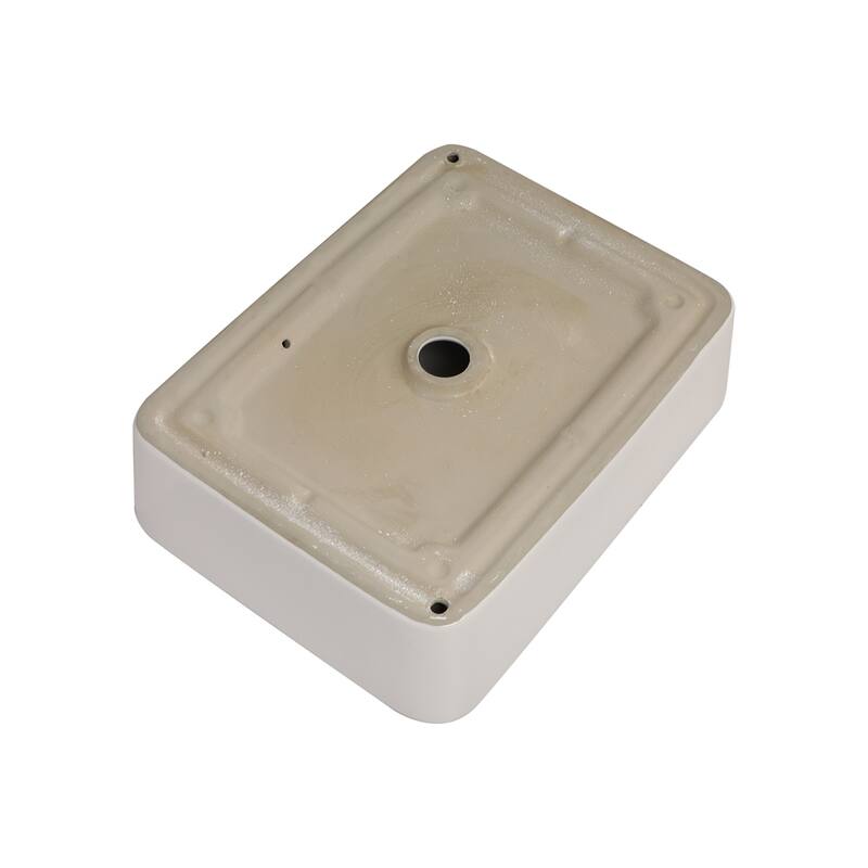 19" Rectangle Bathroom Sink with Faucet and Center Drain Hole