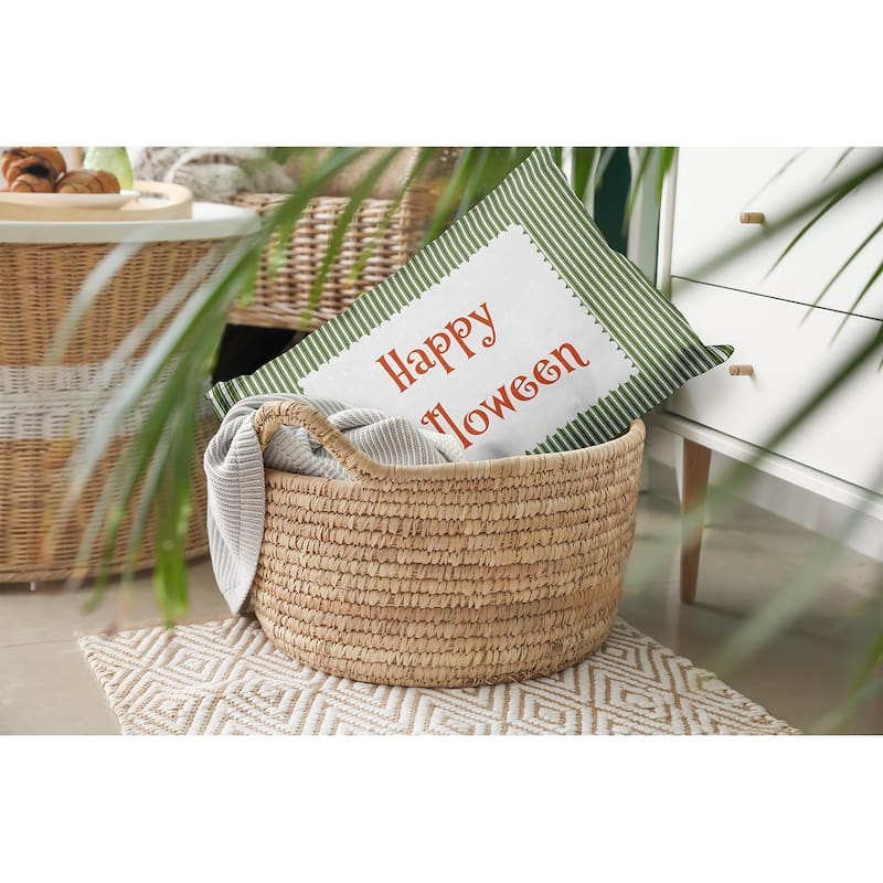 Halloween Happy Halloween Ticking Accent Pillow