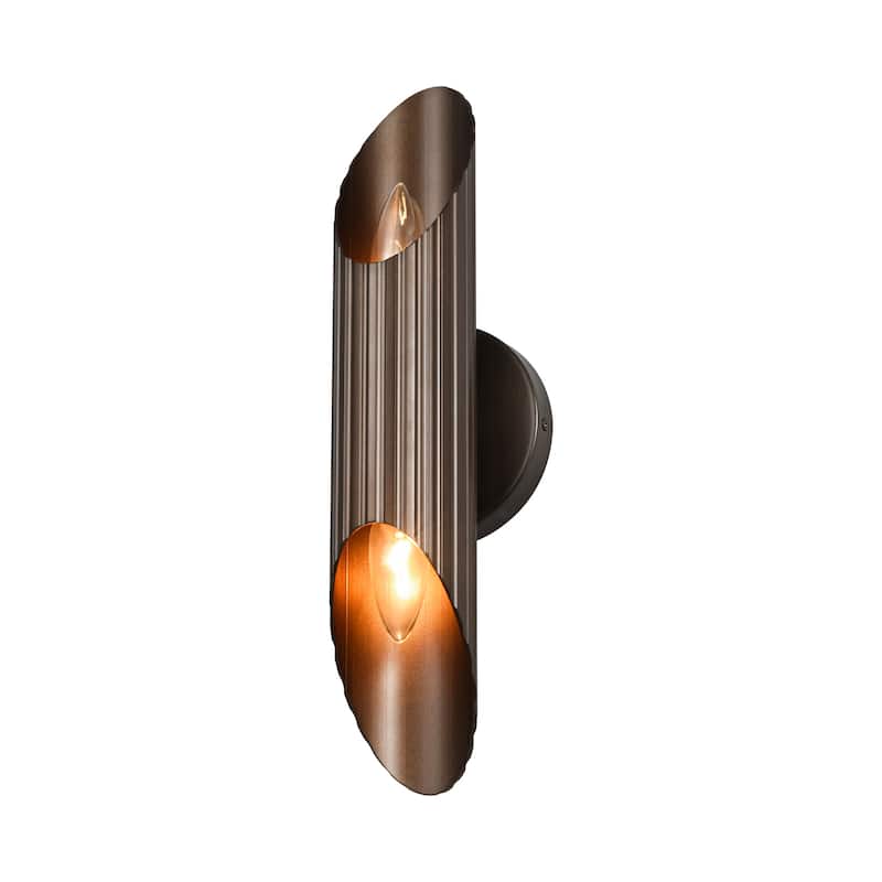 Rennnsan 15.5 in. 2-Light Farmhouse Vintage Cylinder Linear Bathroom Vanity Light