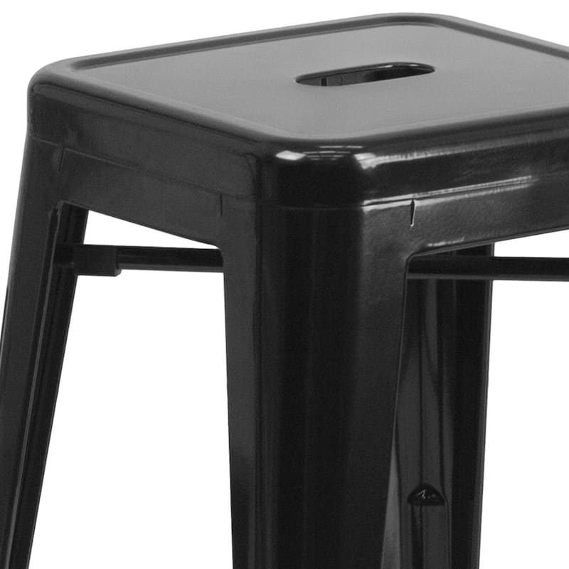 4 Pack 30" High Backless Metal Indoor-Outdoor Barstool with Square Seat