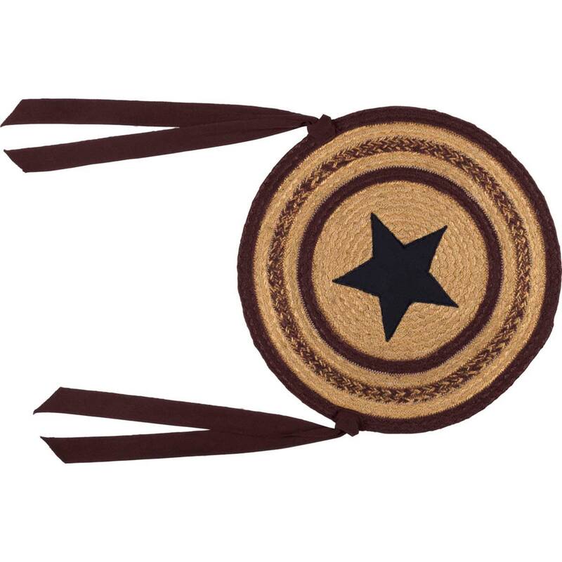 Potomac Jute Applique Star Chair Pad Set of 6
