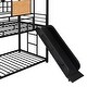 preview thumbnail 21 of 33, Twin Over Twin Bunk Bed with Roof & Window, Playhouse Bed with Full-Length Guardrails, Slide and Storage Stair, for Kids Teens