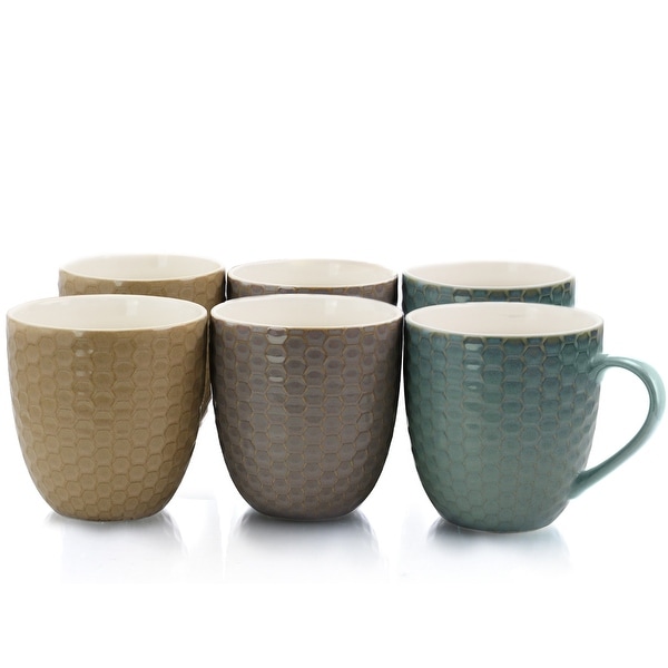 Elama Honeysuckle 6-Piece 15 oz. Mug Set, Assorted Colors. Opens flyout.