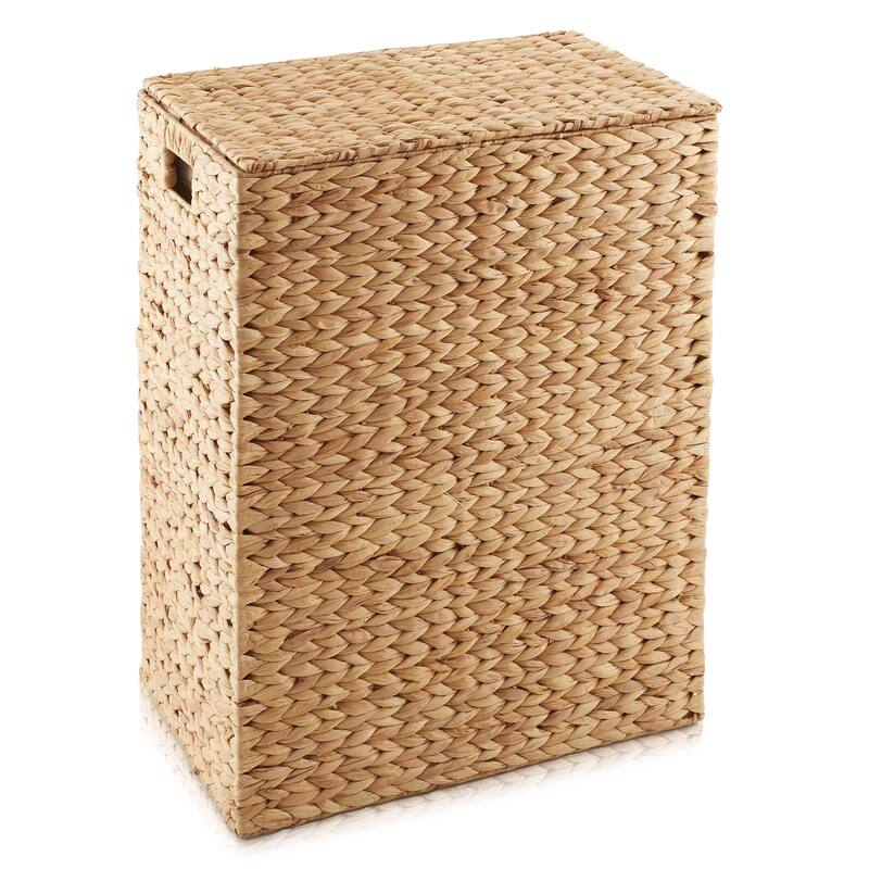 Large Laundry Hamper Basket w Lid and Liner Water Hyacinth