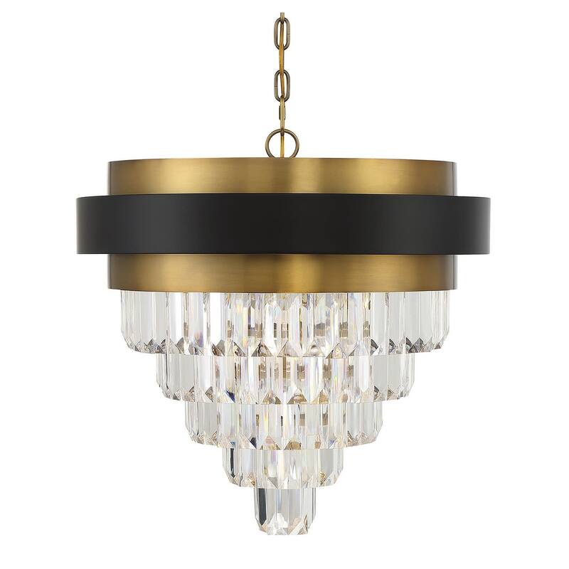 Savoy House 1-1669-4 Marquise 4 Light 24" Wide Chandelier - Matte Black / Warm Brass