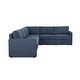 preview thumbnail 4 of 18, Flex Taupe Fabric 6-Seat Sectional with Narrow Arm - 132" x 35" x 102"