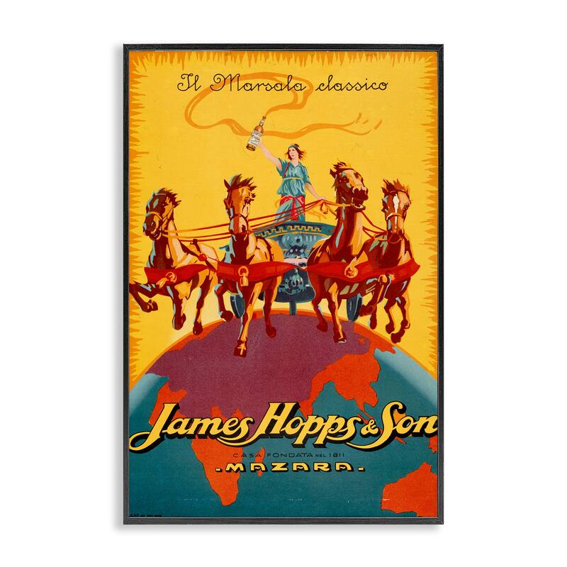 Stupell Antique Drink Bottle Advertisement Framed Giclee Art Design By Marcus Jules - 16 x 24 - Black