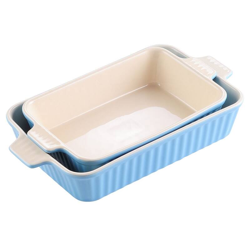 MALACASA Series Bake.Bake, Rectangle Porcelain Bakeware Set