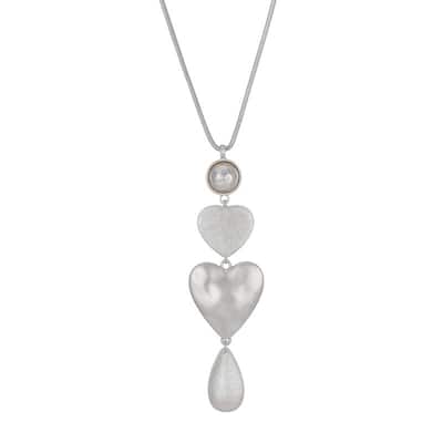 Victoria Townsend Silver Plated Adjustable Two Heart Necklace