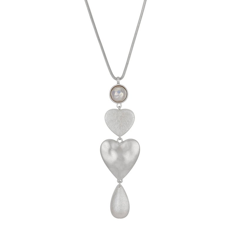 Victoria Townsend Silver Plated Adjustable Two Heart Necklace