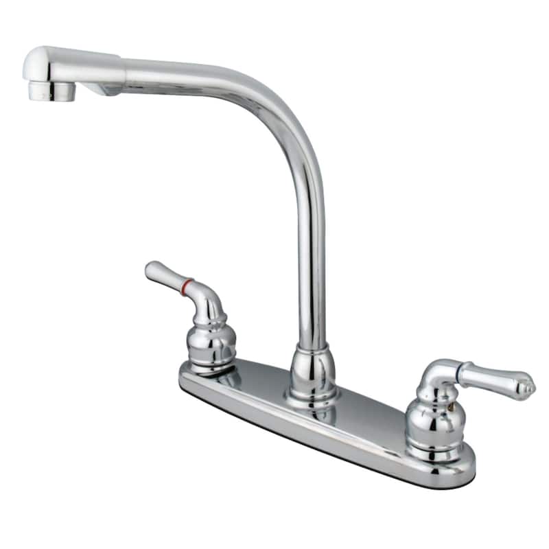 Kingston Brass Magellan Centerset Kitchen Faucet with Metal Lever - Polished Chrome