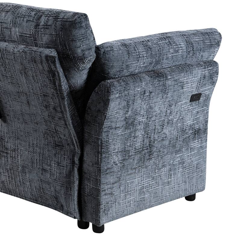 3-Seat Sofa Bed – Pull-Out Sleeper, 89" Sectional Sofa in Beige/Blue/Green