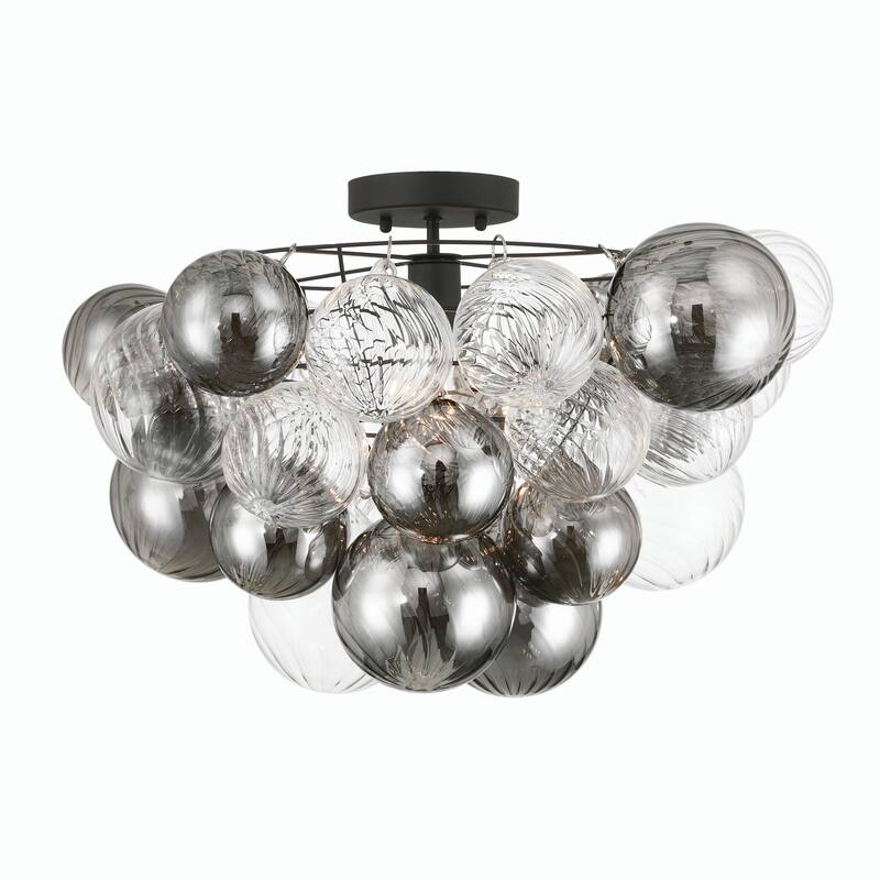 Eroile 1-light Modern Dimmable Glass Flush Mount Ceiling Lighting