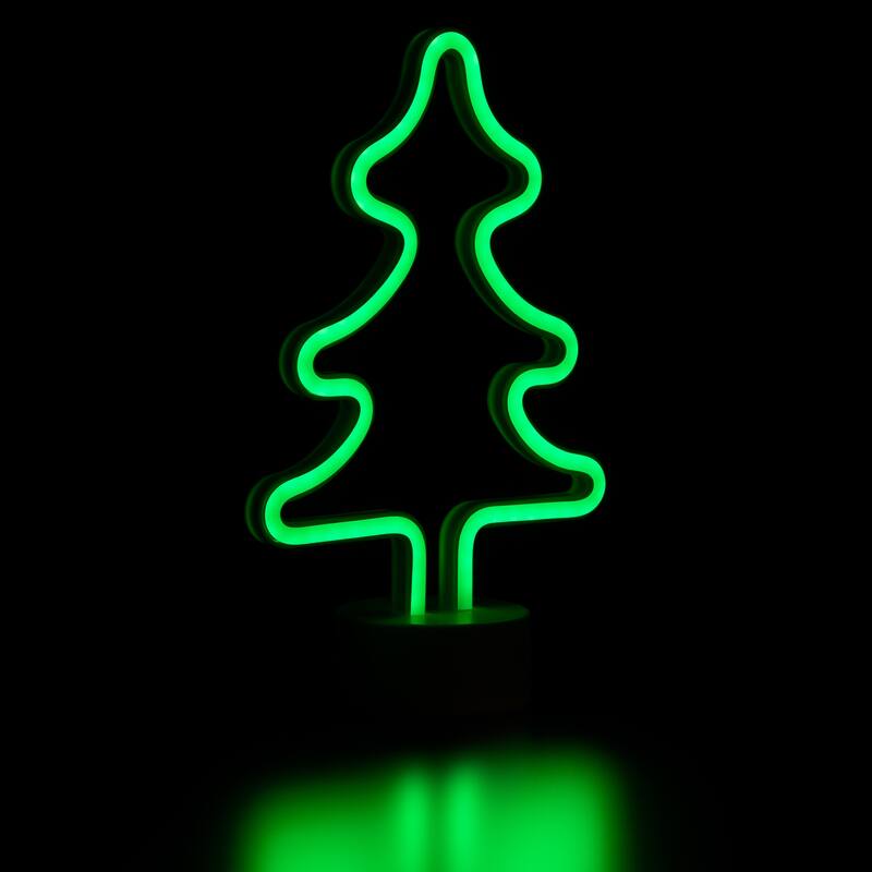 LED Christmas Tree Neon Table Light - 11" - Green