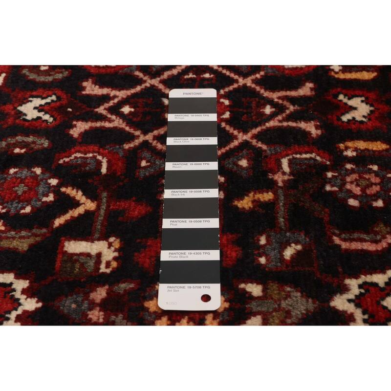 ECARPETGALLERY Hand-knotted Andelz Black, Red Wool Rug - 3'7 x 10'6