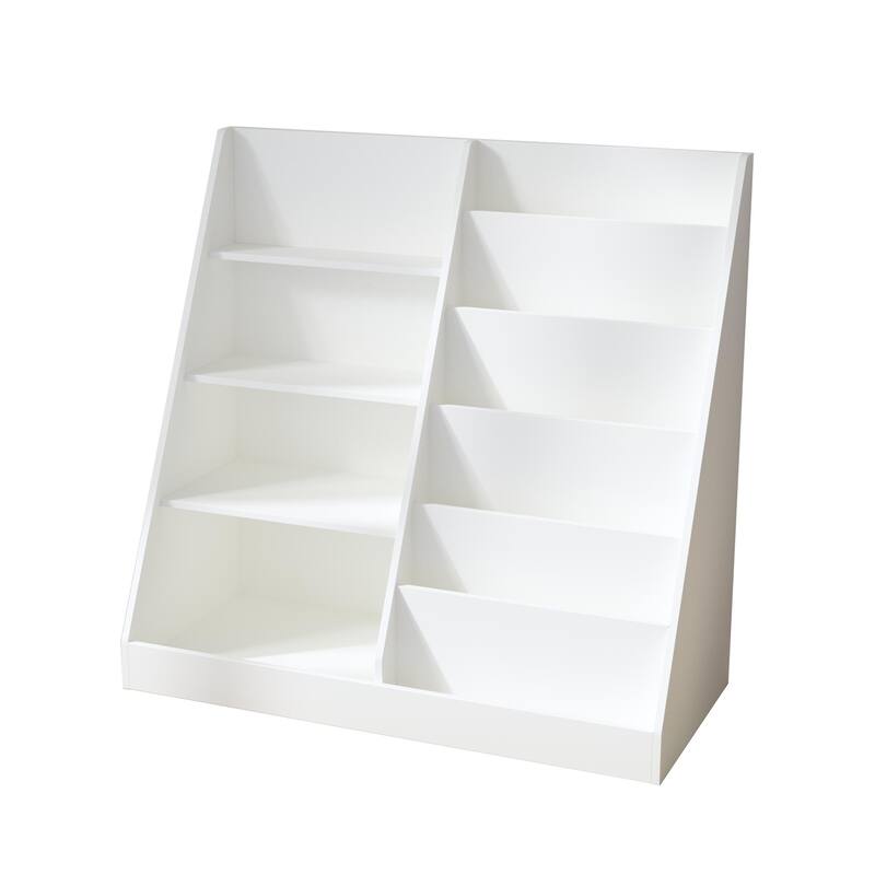 Multifunctional 4 Tier Wooden Kids Book Shelf with Bookcase Display