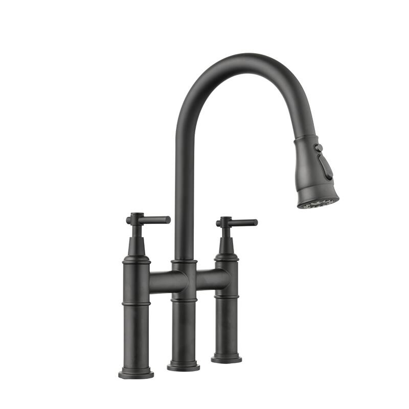 Dornberg Bridge Kitchen Faucet with Pull-Down Sprayhead - Matte Black