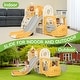 preview thumbnail 5 of 28, 10 in 1 Toddler Slide, Baby Climber Slide Indoor Playground with Bus Theme Playhouse, Basketball Hoop, Telescope, Soccer