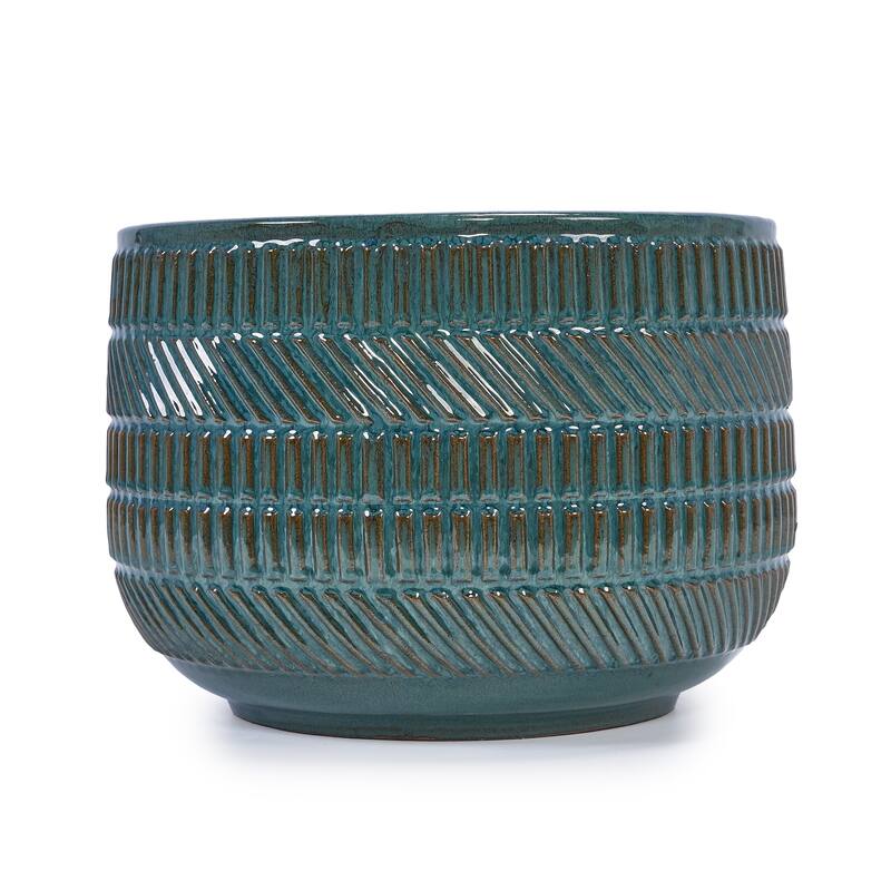 Handmade Textured Ceramic Pots for Succulents & Herbs, Indoor/Outdoor