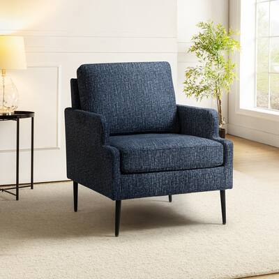 Eckhard Mid-century Modern Upholstery Accent Chair with Metal Legs by HULALA HOME