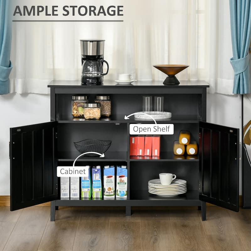 HOMCOM Sideboard Buffet Server Table with 2 Doors, Kitchen Storage Cabinet with Adjustable Shelves for Kitchen and Dining Room