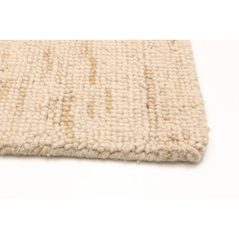 ECARPETGALLERY Hand Tufted Timeless Beige Wool Rug - 5'0 x 7'11