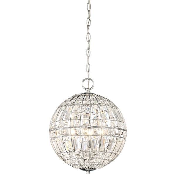 slide 2 of 5, Minka-Lavery Palermo 4-Light Pendant-Transitional Style, Chrome Finish, Clear Crystal Shade