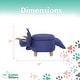 preview thumbnail 3 of 14, Critter Sitters 15-In. Seat Height Denim Blue Triceratops Dino Storage Ottoman, Furniture for Nursery, Bedroom, and Playroom