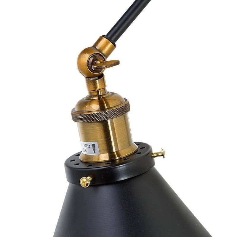 Modern Black 1-Light Swing Arm Light Hardwired or Plug-in Wall Sconces Lamps