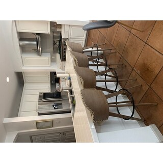 Corvus Metz Mid-century Bonded Leather Swivel Bar Stool (Set of 2)