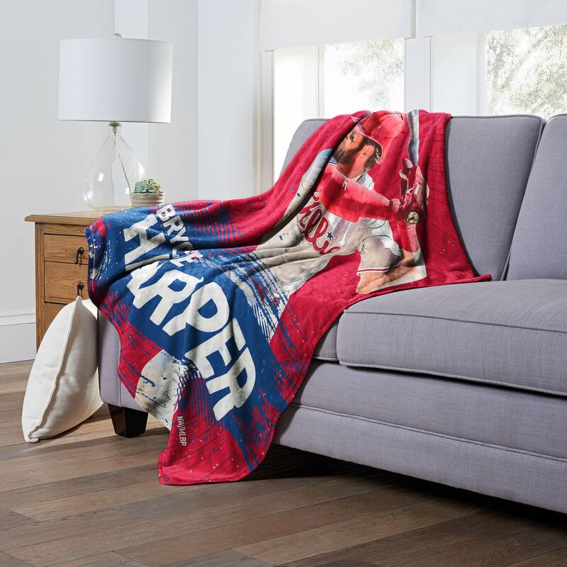 MLB Player Philadelphia Phillies Bryce Harper Silk Touch Throw Blanket