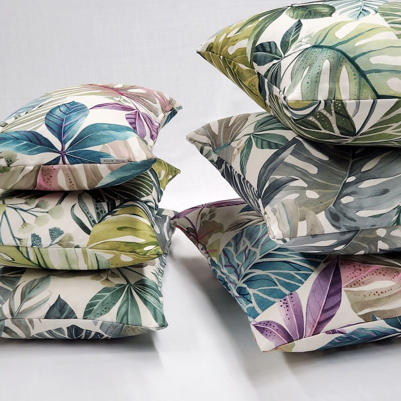 Thai Garden Leaf Throw Pillow