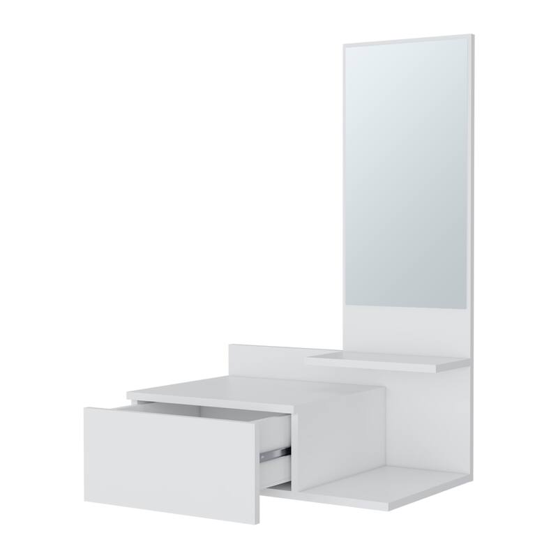 Elgin Floating Vanity with Included Mirror, White