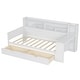 preview thumbnail 5 of 15, Wooden Twin Size Daybed with Storage Shelves, Multi-functional Bed with 2 Storage Drawers and Study Desk, Antique White
