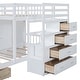preview thumbnail 11 of 23, Full Over Twin Bunk Bed Children's Storage Bed Frame with Wardrobe, L Shaped Wood Stairway Bunk Bed Frame with Drawers