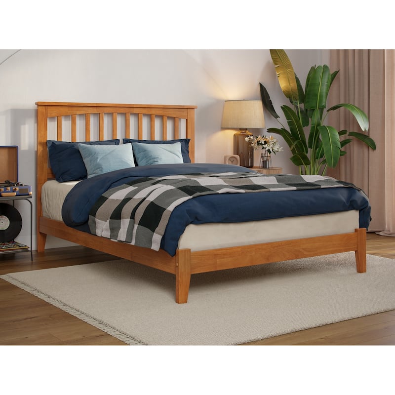 AFI, Mission Solid Wood Low Profile Platform Bed - Light Toffee - Full