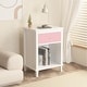 preview thumbnail 13 of 16, 26.77'' Wooden Nightstand with Drawer and Shelf for Kids and Adults
