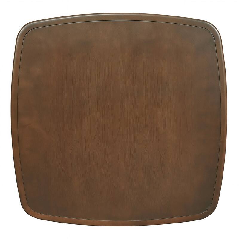 Modern Walnut Finish Dining Table with Extra Storage Shelf