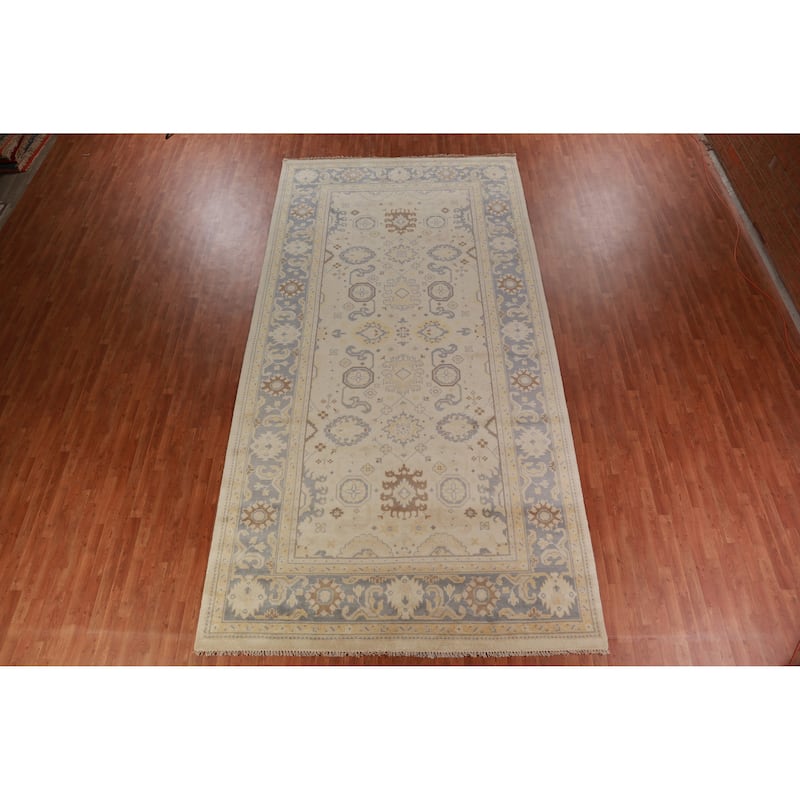 Earth Tone Oushak Indian Large Rug Handmade Wool Carpet - 8'1" x 15'8"