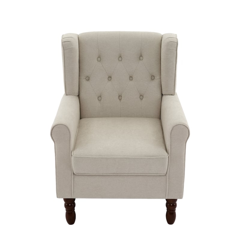 Button-Tufted Accent Club Chair Wingback Armchair Set of 2