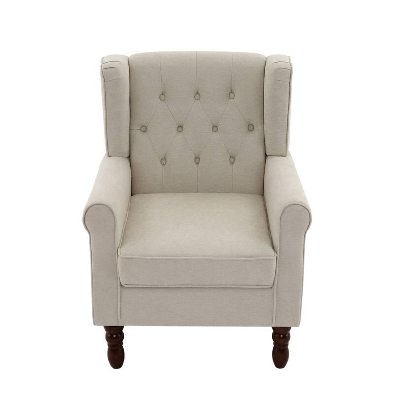 Button Tufted Wingback Accent Chair Upholstered Armchair