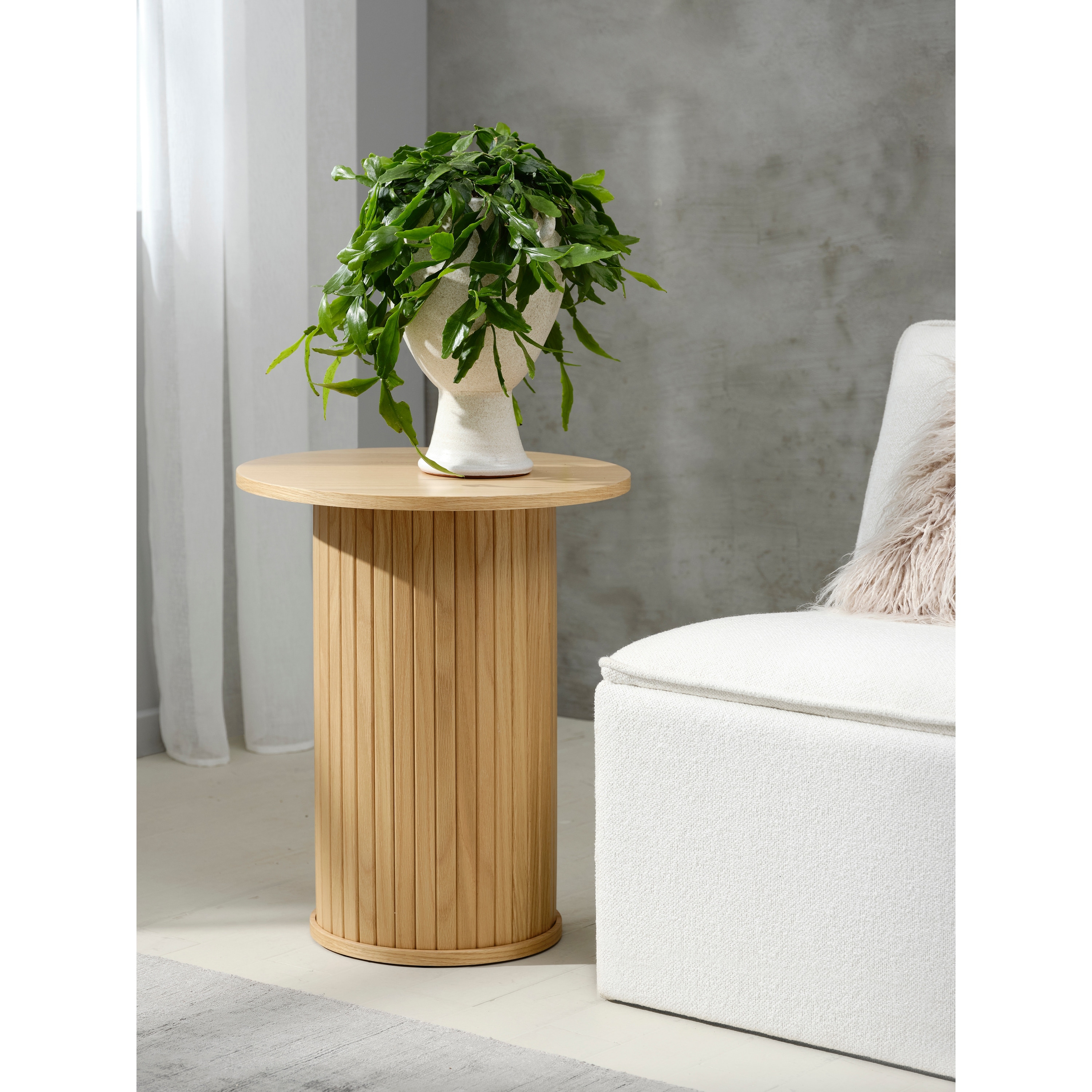 Modern pedestal side table deals
