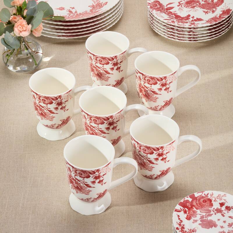 Certified International Gabrielle Rose 16 oz. Mugs, Set of 6 Assorted Designs